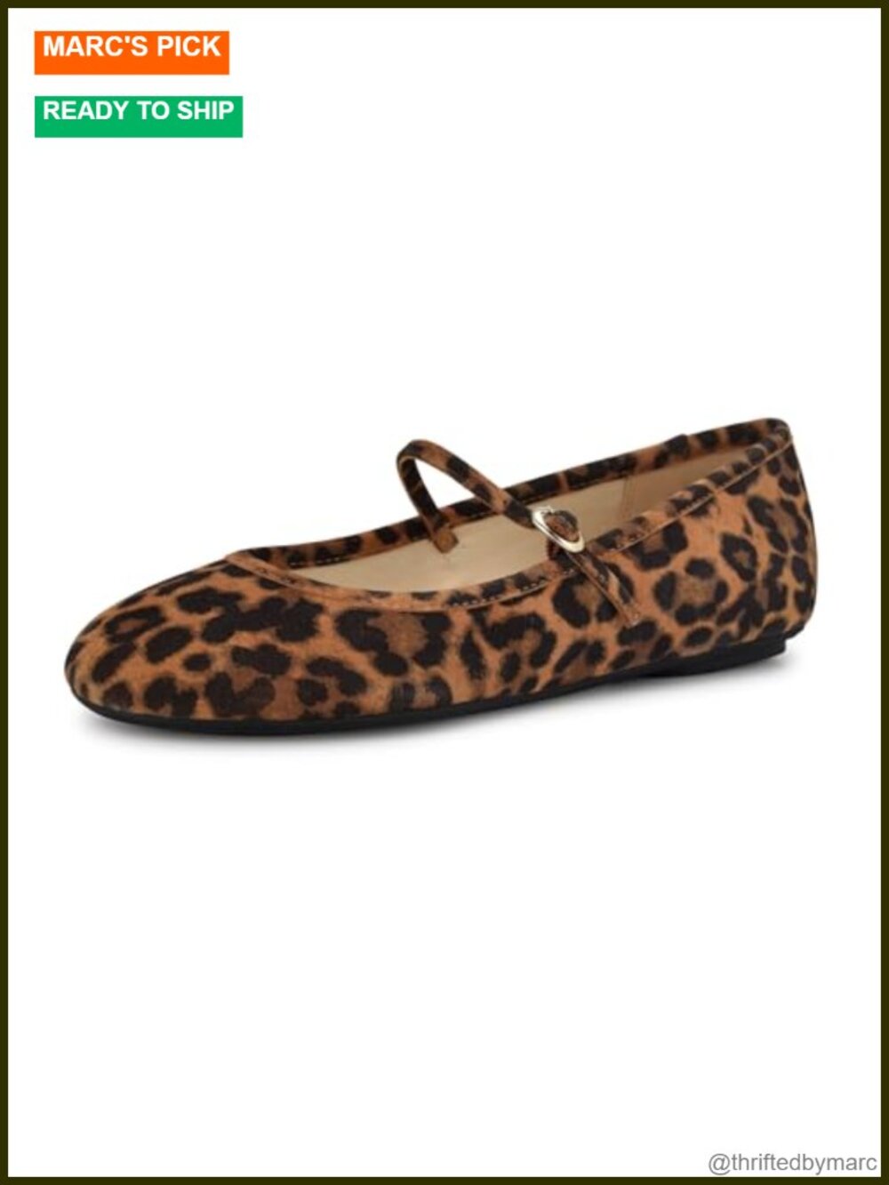 Nine West Classik Suede Ballet Flats Round Toe Buckle Mary Jane